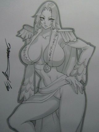 Boa Hancock One Piece Girl Sexy Busty Sketch Pinup - Daikon Art