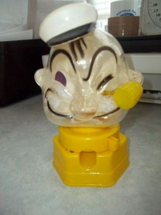 Vintage 1968 Hasbro Popeye The Sailor Man Plastic Gumball Machine Bank