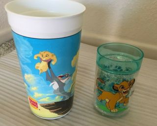2 Vintage Lion King Cups 1 - Burger King Disney & 1 Disney 