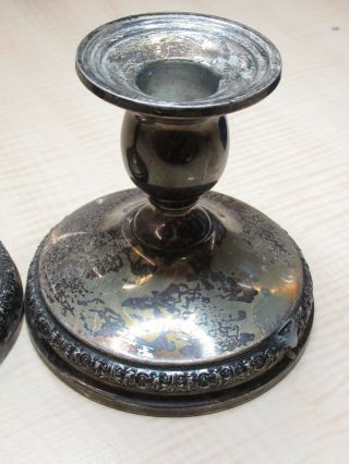 2 International Sterling Prelude Weighted Silver Matching Candlestick Holders 3
