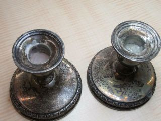 2 International Sterling Prelude Weighted Silver Matching Candlestick Holders 7