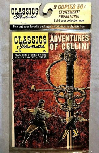 Vintage Classics Illustrated 2 Pack No’s 38 & 137 Adv.  Of Cellini & Little Savage