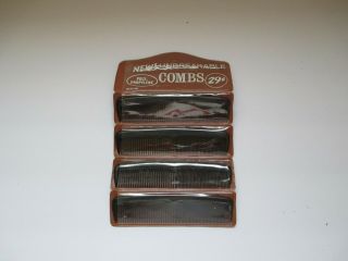 Vintage Unbreakable Pocket Combs Barbershop Store Display