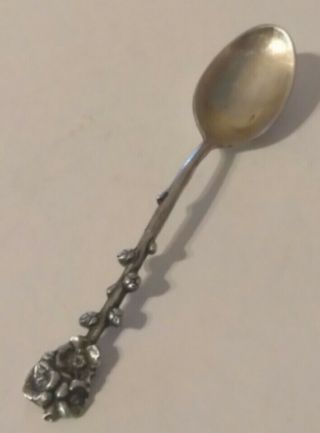 Antique Signed Reed & Barton Sterling Silver Floral Spoon