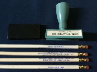 Vintage: The Belleville Times Newspaper Advertising Pencils & Stamp PA 2