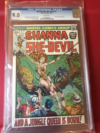Shanna The She - Devil 1 Cgc 9.  0 First Appearance Shanna The She - Devil