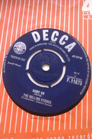 The Rolling Stones Come On / I Want To Be Loved.  Decca F.  11675 60 