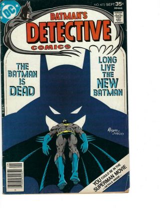 Detective Comics 472 1977 Dc Comic Batman Death Of Hugo Strange
