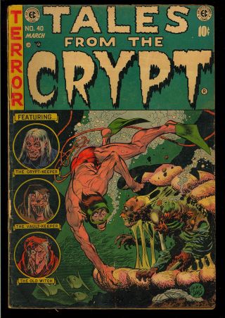Tales From The Crypt 40 Pre - Code Golden Age Ec Horror Comic 1954 Vg -