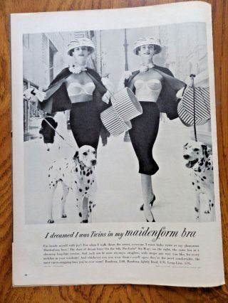 1956 Maidenform Bra Ad I Dreamed I Was Twins In My Maidenform Bra Dalmatian Dog