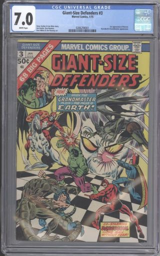 Giant Size Defenders 3 Cgc 7.  0 White Pages 1st Appearance Of Michael Korvac
