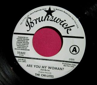 The Chi - Lites - Are You My Woman - Promo 45 Rpm - Brunswick 55442 - Vg,  To Nm