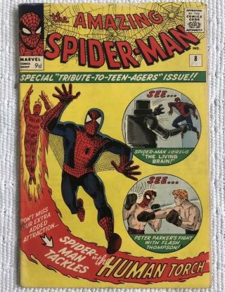 Marvel Comics Spider - Man Vol 1 8 (1964) Uk Pence Edition Ff Appearance