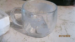 Set of 4 NESTLE NESCAFE World Globe Mugs - Frosted Glass Coffee Cups 2
