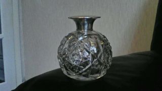 Hallmarked Silver Top Cut Glass Perfume Bottle