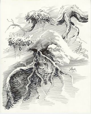 Swamp Thing,  Art,  By Kim Demulder - Dc Inker For 56 Issues - 11x14