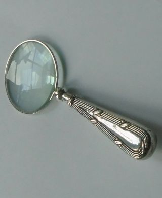 Sydney&Co HM Silver Handle Magnifying Glass B/ham 1907 Edwardian 4