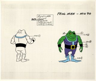 He - Man/she - Ra Masters Of The Universe Model Sheet Cel Frog Man