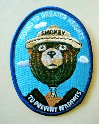 Smokey Bear Hot Air Balloon Patch " Going To Greater Heights.  "