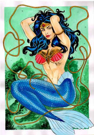 Ww Mermaid Sexy Color Pinup Art - Comic Page By Taisa Gomes
