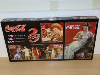Factory Box Of Three Coca Cola Puzzles