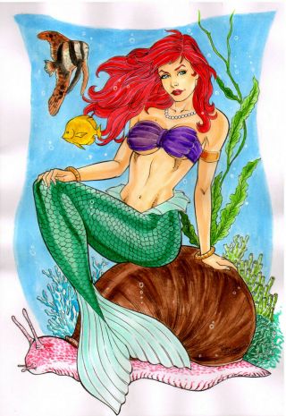 Ariel 8 Sexy Color Pinup Art - Comic Page By Taisa Gomes