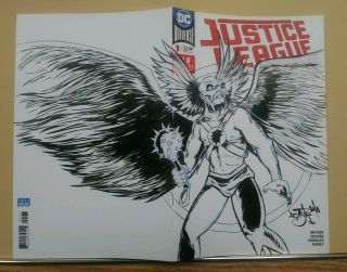 Justice League 1 (2018) Blank Sketch Variant With Hawkman Art Dcastr