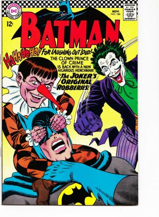 Batman 186 1966 Fine - Vf Cond.  Batman Vs The Joker,  Another Batman Story
