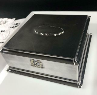 Antique K & O Kronheimer & Oldenbusch Silverplate Jewelry Trinket Box 5 Inch