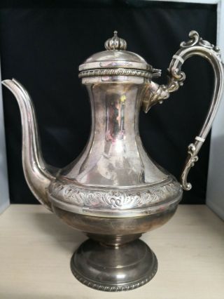 Vintage Cavalier England Made Silver Plated Hand Chased Tea Pot 28 X 26cm 15b