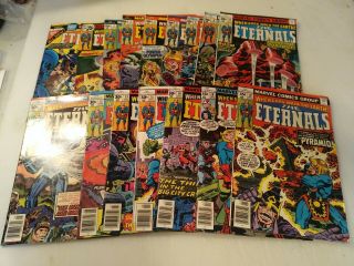 The Eternals 2,  3,  4,  5,  6,  8,  9,  10,  11,  12,  13,  15,  16,  18,  19.  1 King Size Annual