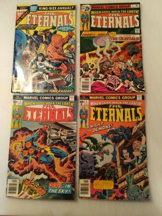 THE ETERNALS 2,  3,  4,  5,  6,  8,  9,  10,  11,  12,  13,  15,  16,  18,  19.  1 king size annual 3