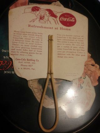 Vintage 1950 ' s COCA COLA Quality Carries On Cardboard Advertising Hand Held Fan 2
