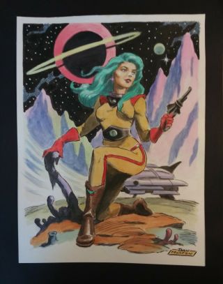 Dan Morton Space Girl Art " Stellar Scout "