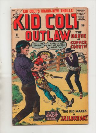 Kid Colt Outlaw 81 - Jailbreak - (grade 4.  5) 1958