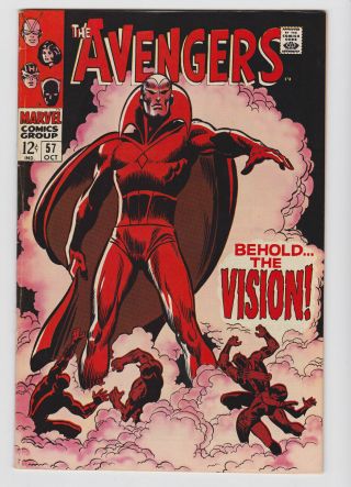 Avengers 57 1968 Marvel 1st Sa Vision Death Of Ultron John Buscema Vg,  4.  5