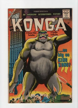 Konga 1 Vf/nm 9.  0 Chartlon Comic King Kong Golden Age 10c