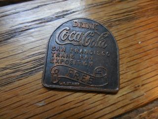 1915 Drink Coca Cola Coin Token San Francisco Trans Pan Exposition Coke Medal
