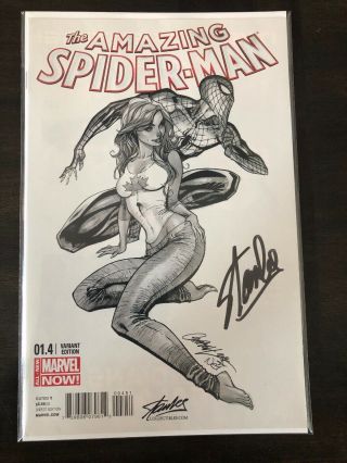 Spider - Man 1.  4 Campbell Fan Expo Variant Signed By Stan Lee W/