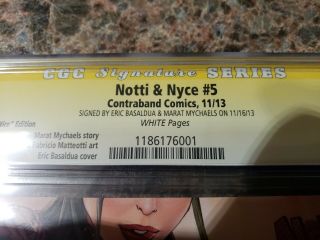 Notti & Nyce 5 Variant Cover by EBAS Contraband Comics Cgc 9.  8 ss 2
