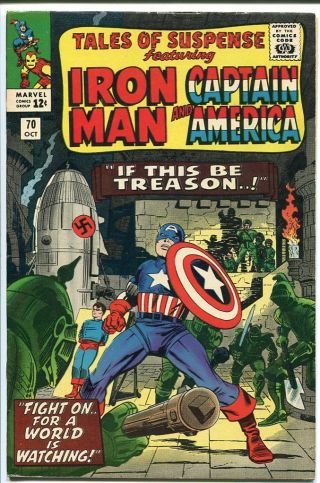 Tales Of Suspense 70 Iron Man / Captain America Red Skull Nazi Marvel 1965 Vf -