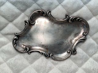 Antique Sterling Silver Tray 6 - 1/2 " Nouveau Style,  87 Grams