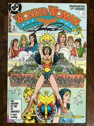 Wonder Woman 1 Nm Vol 2 1987 Signed By George Perez W/ Convention Program