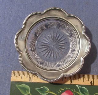 Vintage Gorham Sterling Silver & Cut Glass Dish Numbered S 1782 - 3 1/2 Inch