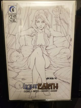 Light Earth 2 Kickstarter Exclusive Sketch Variant Cover Debalfo Signed Blanton