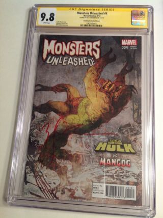 Cgc Ss 9.  8 Monsters Unleashed 4 Variant Cover Signed By Bill Sienkiewicz