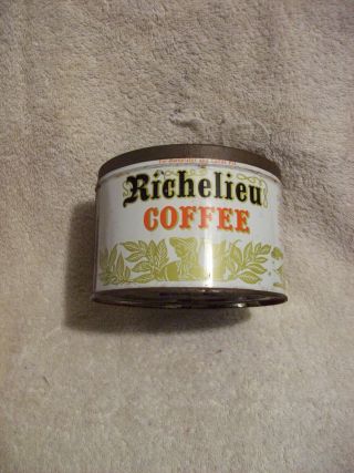 Vintage Richelieu Metal Coffee Can 1 Lb Tin - No Lid