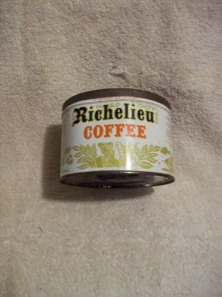 Vintage Richelieu Metal Coffee Can 1 lb tin - No Lid 3