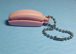Vintage Pink Trim Line Phone Key Chain Barbie Size 2 Piece