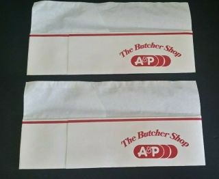 Vintage A&p The Butcher Shop Employee Paper Hats (2) –new Old Stock -